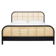 Load image into Gallery viewer, Adorn Homez Enkel Queen Size Wooden Bed with Rattan/Cane Without Storage