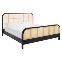 Load image into Gallery viewer, Adorn Homez Enkel Queen Size Wooden Bed with Rattan/Cane Without Storage
