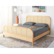 Load image into Gallery viewer, Adorn Homez Enkel Queen Size Wooden Bed with Rattan/Cane Without Storage