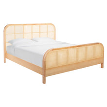 Load image into Gallery viewer, Adorn Homez Enkel Queen Size Wooden Bed with Rattan/Cane Without Storage