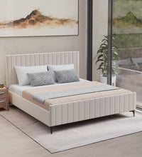 Load image into Gallery viewer, Adorn Homez Elena Velvet King Size Bed Without Storage