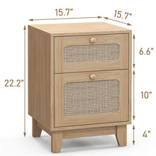 Load image into Gallery viewer, Adorn Homez Cres Wooden Bed side table With Rattan/Cane