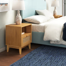 Load image into Gallery viewer, Adorn Homez Glossy Bed Side Table With Rattan/Cane Mesh