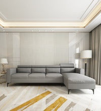 Load image into Gallery viewer, Adorn Homez - Gemini 5 Seater Sectional Sofa In Premium Molfino Fabric with Adjustable Headrest