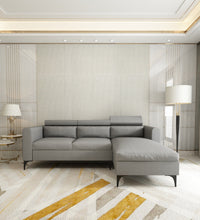 Load image into Gallery viewer, Adorn Homez - Gemini 4 Seater Sectional Sofa In Premium Molfino Fabric with Adjustable Headrest.