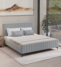 Load image into Gallery viewer, Adorn Homez Elena Velvet Queen Size Bed Without Storage
