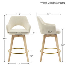 Load image into Gallery viewer, Adorn Homez Nova Solid Wood Swivel Bar Stool With Upholstery