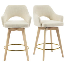 Load image into Gallery viewer, Adorn Homez Nova Solid Wood Swivel Bar Stool With Upholstery