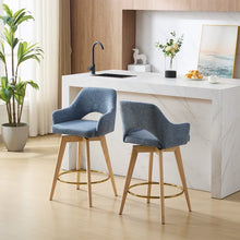 Load image into Gallery viewer, Adorn Homez Nova Solid Wood Swivel Bar Stool With Upholstery