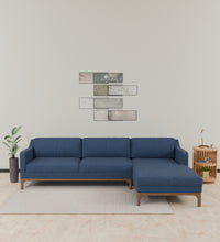 Load image into Gallery viewer, Adorn Homez Luis Premium L shape Sofa in Premium Fabric with Teakwood Base
