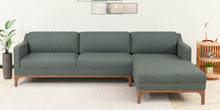 Load image into Gallery viewer, Adorn Homez Luis Premium L shape Sofa in Premium Fabric with Teakwood Base