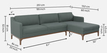 Load image into Gallery viewer, Adorn Homez Luis Premium L shape Sofa in Premium Fabric with Teakwood Base