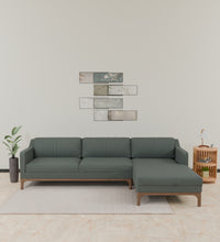 Load image into Gallery viewer, Adorn Homez Luis Premium L shape Sofa in Premium Fabric with Teakwood Base