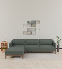 Load image into Gallery viewer, Adorn Homez Luis Premium L shape Sofa in Premium Fabric with Teakwood Base