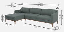 Load image into Gallery viewer, Adorn Homez Luis Premium L shape Sofa in Premium Fabric with Teakwood Base