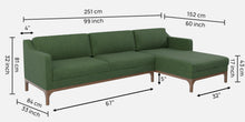 Load image into Gallery viewer, Adorn Homez Luis Premium L shape Sofa in Premium Fabric with Teakwood Base