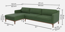 Load image into Gallery viewer, Adorn Homez Luis Premium L shape Sofa in Premium Fabric with Teakwood Base