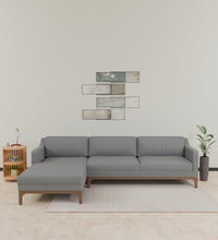 Load image into Gallery viewer, Adorn Homez Luis Premium L shape Sofa in Premium Fabric with Teakwood Base
