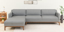 Load image into Gallery viewer, Adorn Homez Luis Premium L shape Sofa in Premium Fabric with Teakwood Base