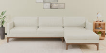 Load image into Gallery viewer, Adorn Homez Luis Premium L shape Sofa in Premium Fabric with Teakwood Base