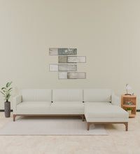 Load image into Gallery viewer, Adorn Homez Luis Premium L shape Sofa in Premium Fabric with Teakwood Base