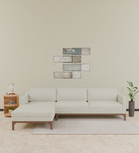 Load image into Gallery viewer, Adorn Homez Luis Premium L shape Sofa in Premium Fabric with Teakwood Base