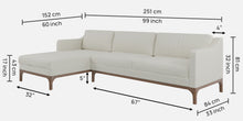 Load image into Gallery viewer, Adorn Homez Luis Premium L shape Sofa in Premium Fabric with Teakwood Base
