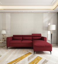 Load image into Gallery viewer, Adorn Homez - Gemini 4 Seater Sectional Sofa In Premium Molfino Fabric with Adjustable Headrest.