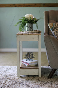 Adorn Homez Stella wooden side table with Rustic Finish