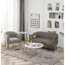 Load image into Gallery viewer, Adorn Homez Noble Compact Sofa 2+1 in Premium Velvet Fabric