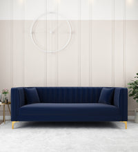 Load image into Gallery viewer, Adorn Homez Jack 3 Seater Sofa in Premium Velvet Fabric