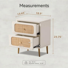 Load image into Gallery viewer, Adorn Homez Aken Bed Side Table with Rattan/Cane