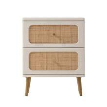 Load image into Gallery viewer, Adorn Homez Aken Bed Side Table with Rattan/Cane