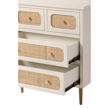 Load image into Gallery viewer, Adorn Homez Tiago Chest Drawer with Rattan/cane mesh .