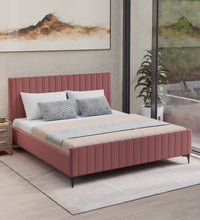 Load image into Gallery viewer, Adorn Homez Elena Velvet King Size Bed Without Storage