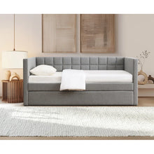 Load image into Gallery viewer, Adorn Homez Elora Trundle Upholstered Daybed Without Storage in Fabric
