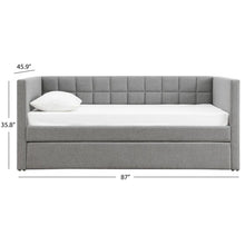Load image into Gallery viewer, Adorn Homez Elora Trundle Upholstered Daybed Without Storage in Fabric