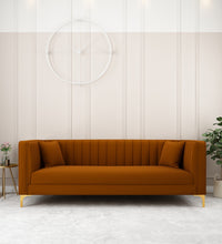 Load image into Gallery viewer, Adorn Homez Jack 3 Seater Sofa in Premium Velvet Fabric