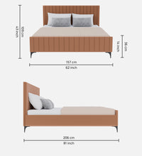Load image into Gallery viewer, Adorn Homez Elena Velvet Queen Size Bed Without Storage