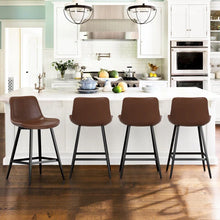 Load image into Gallery viewer, Adorn Homez Erwin Solid Wood Bar Stool In Leatherette