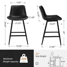 Load image into Gallery viewer, Adorn Homez Erwin Solid Wood Bar Stool In Leatherette