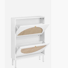 Load image into Gallery viewer, Adorn Homez Delta Shoe rack with Rattan/cane mesh .