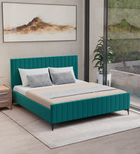 Load image into Gallery viewer, Adorn Homez Elena Velvet Queen Size Bed Without Storage