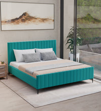 Load image into Gallery viewer, Adorn Homez Elena Velvet Queen Size Bed Without Storage