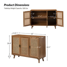 Load image into Gallery viewer, Adorn Homez Hickson 3 Doors Console Cabinet in Solid Teak Wood