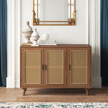 Load image into Gallery viewer, Adorn Homez Hickson 3 Doors Console Cabinet in Solid Teak Wood