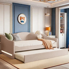 Load image into Gallery viewer, Adorn Homez Danaid Trundle Wooden Daybed Without Storage in Fabric