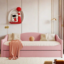 Load image into Gallery viewer, Adorn Homez Danaid Trundle Wooden Daybed Without Storage in Fabric