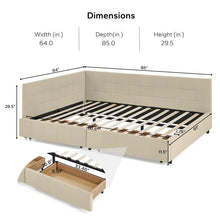 Load image into Gallery viewer, Adorn Homez Meadow Queen Size Upholsted Bed With Storage