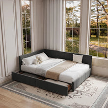 Load image into Gallery viewer, Adorn Homez Meadow Queen Size Upholsted Bed With Storage
